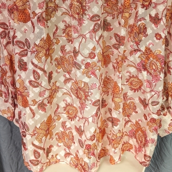 Ophelia Roe NWT Paisley Print Semi Sheer Top Sz 3X - Picture 9 of 13